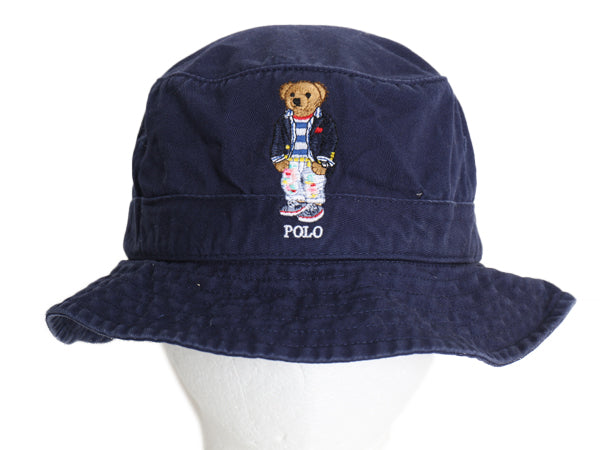 ポロベア ポロ ラルフローレン コットン バケット ハット メンズ レディース S M 古着 帽子 キャラクター キャップ ワンポイント シンプル
