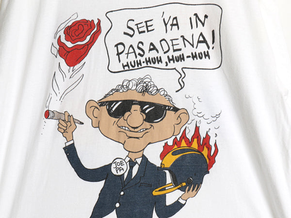 90s USA製 ★ ビーバス&バットヘッド カレッジ パロディ プリント Tシャツ メンズ XL / 古着 当時物 キャラクター アニメ フットボール 白
