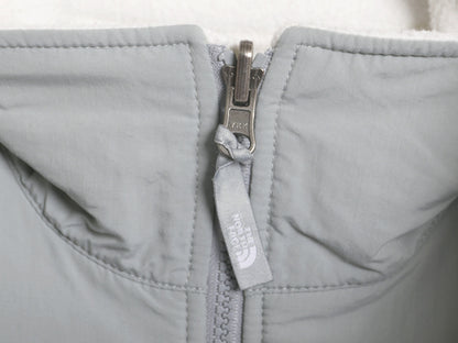 ノースフェイス デナリ ジャケット レディース S アウトドア フリース ナイロン フルジップ ブルゾン ハイネック アウター ツートン 白 灰