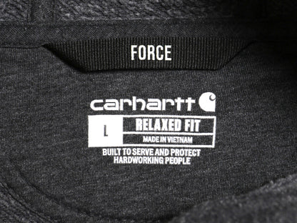 US企画 カーハート フォース プリント スウェット パーカー メンズ L 古着 ワーク トレーナー 裏起毛 プルオーバー ミドルウェイト グレー