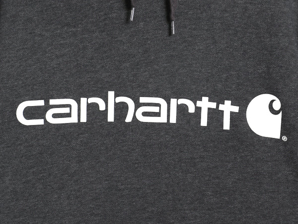 US企画 カーハート フォース プリント スウェット パーカー メンズ L 古着 ワーク トレーナー 裏起毛 プルオーバー ミドルウェイト グレー