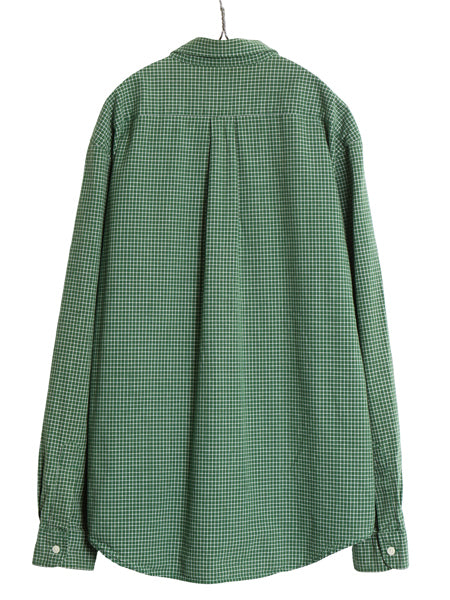90s 00s Abercrombie&Fitch チェック 長袖 ボタンダウン シャツ メンズ XL コットン オックスフォード ポケット付き ツートン 大きいサイズ