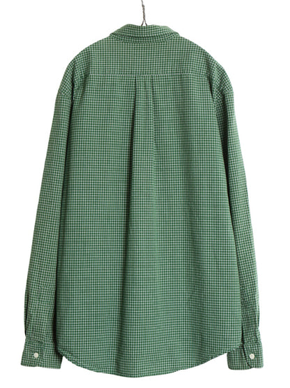 90s 00s Abercrombie&Fitch チェック 長袖 ボタンダウン シャツ メンズ XL コットン オックスフォード ポケット付き ツートン 大きいサイズ