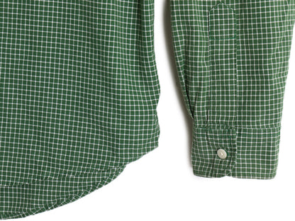 90s 00s Abercrombie&Fitch チェック 長袖 ボタンダウン シャツ メンズ XL コットン オックスフォード ポケット付き ツートン 大きいサイズ