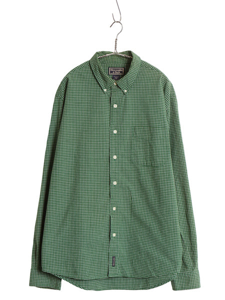 90s 00s Abercrombie&Fitch チェック 長袖 ボタンダウン シャツ メンズ XL コットン オックスフォード ポケット付き ツートン 大きいサイズ
