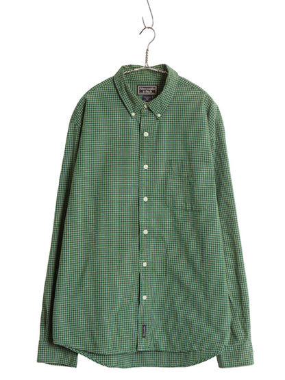 90s 00s Abercrombie&Fitch チェック 長袖 ボタンダウン シャツ メンズ XL コットン オックスフォード ポケット付き ツートン 大きいサイズ