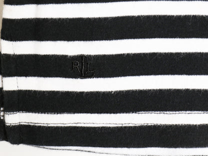 00s ローレン ラルフローレン ボートネック ボーダー 5分袖 Tシャツ レディース M ポロ オールド ストレッチ コットン カットソー ツートン