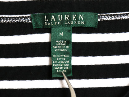 00s ローレン ラルフローレン ボートネック ボーダー 5分袖 Tシャツ レディース M ポロ オールド ストレッチ コットン カットソー ツートン
