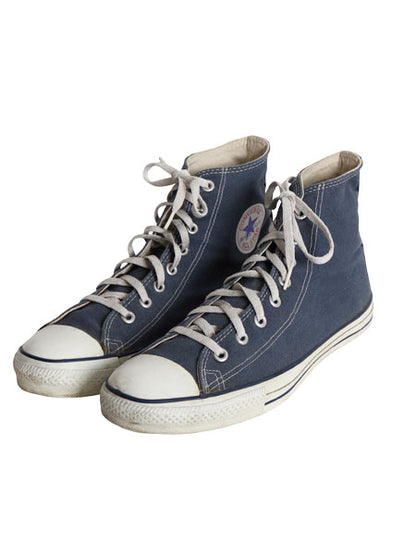 90s USA製 ★ コンバース オールスター ハイカット US 10 28.5cm / オールド アメリカ製 米国製 Converse デカ履き スニーカー ネイビー 靴