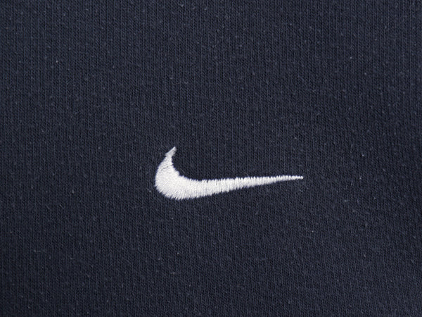 00s ナイキ スモール スウッシュ 刺繍 スウェット フード パーカー メンズ XL / オールド トレーナー プルオーバー 裏起毛 大きいサイズ 紺