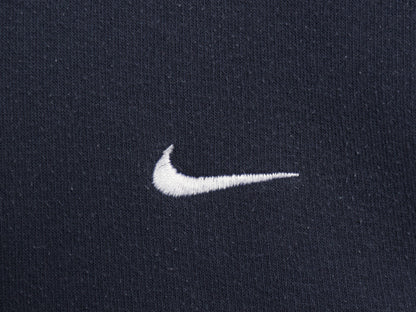 00s ナイキ スモール スウッシュ 刺繍 スウェット フード パーカー メンズ XL / オールド トレーナー プルオーバー 裏起毛 大きいサイズ 紺
