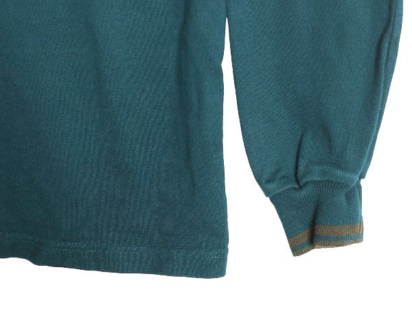 80s USA製 エルエルビーン モックネック ボーダー 長袖 Tシャツ メンズ S ヴィンテージ ロンT ラガーシャツ 素材 ヘビーウェイト コットン