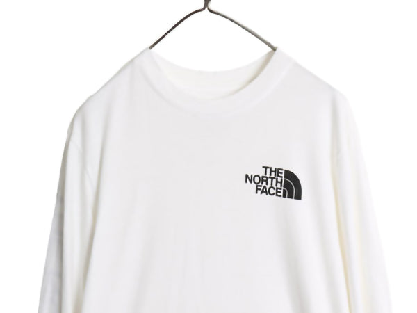 ノースフェイス プリント 長袖 Tシャツ メンズ S / アウトドア ロンT ロングスリーブ カットソー 袖プリント ワンポイント シンプル 白 黒 