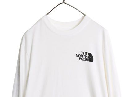 ノースフェイス プリント 長袖 Tシャツ メンズ S / アウトドア ロンT ロングスリーブ カットソー 袖プリント ワンポイント シンプル 白 黒 