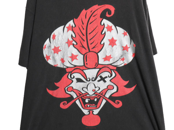 90s USA製 ★ インセインクラウンポッシー ピエロ プリント Tシャツ メンズ XL / 古着 オールド 当時物 ヒップホップ ラップ WILD OATS 黒