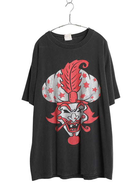 90s USA製 ★ インセインクラウンポッシー ピエロ プリント Tシャツ メンズ XL / 古着 オールド 当時物 ヒップホップ ラップ WILD OATS 黒