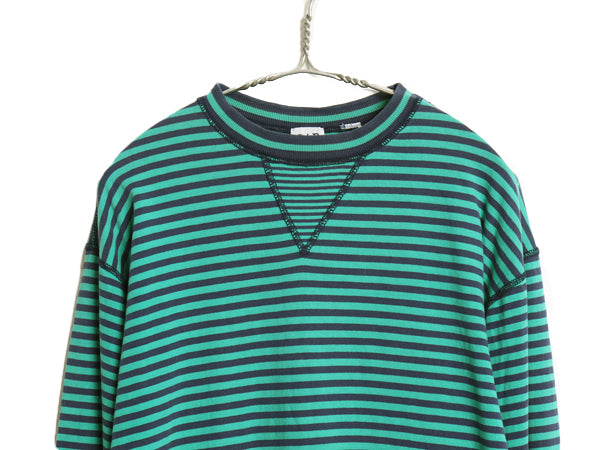 90s オールド ギャップ ボーダー 長袖 Tシャツ メンズ L 程/ 旧タグ ロンT 前V カットソー ロングスリーブ ゆったり ツートン カットソー