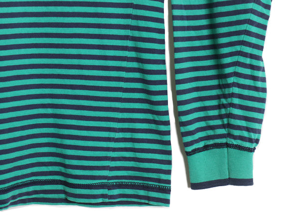 90s オールド ギャップ ボーダー 長袖 Tシャツ メンズ L 程/ 旧タグ ロンT 前V カットソー ロングスリーブ ゆったり ツートン カットソー