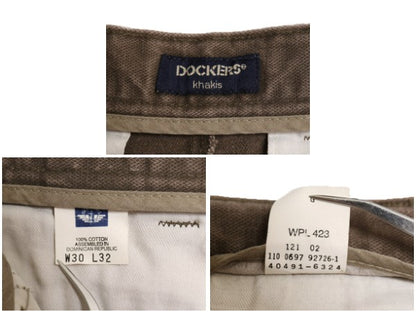 00s ドッカーズ リーバイス コットン パンツ 実寸 30 30 / オールド ツータック スラックス ストレート ボトムス ワンポイント シンプル 茶