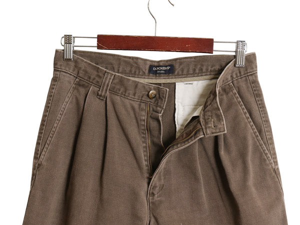 00s ドッカーズ リーバイス コットン パンツ 実寸 30 30 / オールド ツータック スラックス ストレート ボトムス ワンポイント シンプル 茶