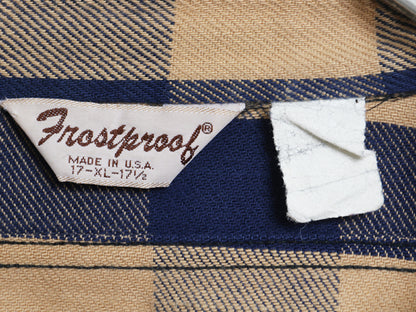 80s USA製 FROSTPROOF ブロック チェック ヘビー フランネル シャツ メンズ XL ヴィンテージ 長袖シャツ ネルシャツ ツートン 大きいサイズ