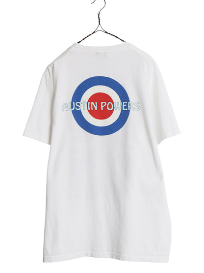 90s USA製 ★ オースティンパワーズ イラスト プリント Ｔシャツ メンズ L / オールド オフィシャル 当時物 ムービー 映画 キャラクター 白