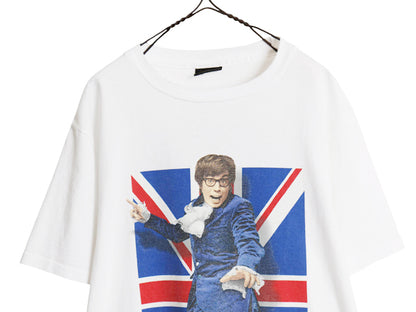 90s USA製 ★ オースティンパワーズ イラスト プリント Ｔシャツ メンズ L / オールド オフィシャル 当時物 ムービー 映画 キャラクター 白