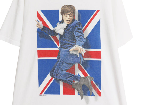 90s USA製 ★ オースティンパワーズ イラスト プリント Ｔシャツ メンズ L / オールド オフィシャル 当時物 ムービー 映画 キャラクター 白