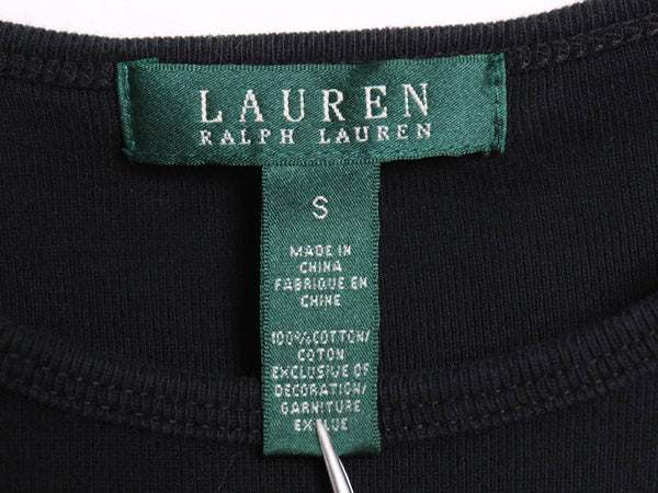 00s ローレン ラルフローレン 長袖 Tシャツ レディース M / オールド ロンT コットン ストレッチ リブ編み カットソー ロングスリーブ 黒