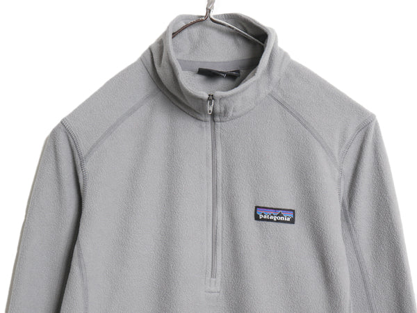 パタゴニア マイクロD ハーフジップ フリース プルオーバー レディース M / 19年製 アウトドア ロンT 長袖 Tシャツ ハイネック インナー 灰