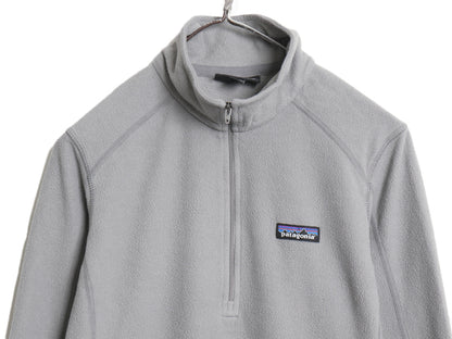 パタゴニア マイクロD ハーフジップ フリース プルオーバー レディース M / 19年製 アウトドア ロンT 長袖 Tシャツ ハイネック インナー 灰