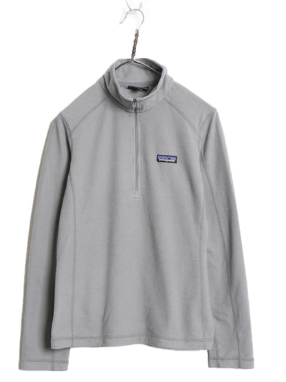 パタゴニア マイクロD ハーフジップ フリース プルオーバー レディース M / 19年製 アウトドア ロンT 長袖 Tシャツ ハイネック インナー 灰