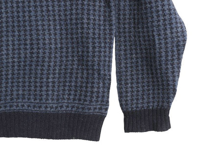 90s ブルックスブラザーズ ニット セーター メンズ XL / オールド シェットランド ウール 千鳥 チェック クルーネック 総柄 大きいサイズ