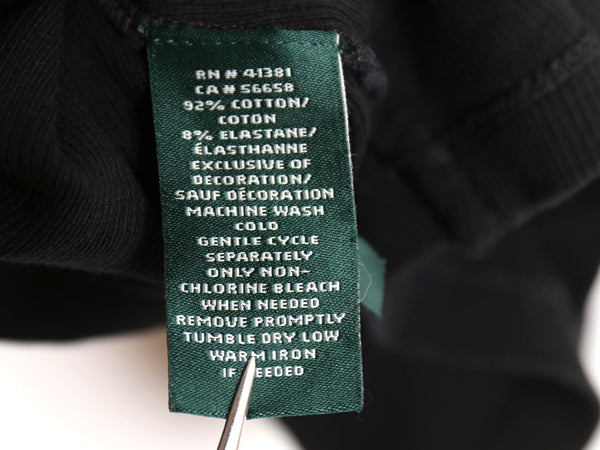 00s ローレン ラルフローレン スキッパー 長袖 Tシャツ レディース S / オールド ロンT コットン ストレッチ リブ編み カットソー 黒 無地