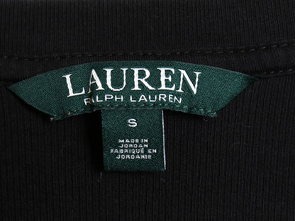 00s ローレン ラルフローレン スキッパー 長袖 Tシャツ レディース S / オールド ロンT コットン ストレッチ リブ編み カットソー 黒 無地