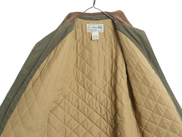 00s エルエルビーン キャンバス ハンティング ジャケット レディース M オールド カバーオール コットン ハーフ コート 中綿 ライナー付き