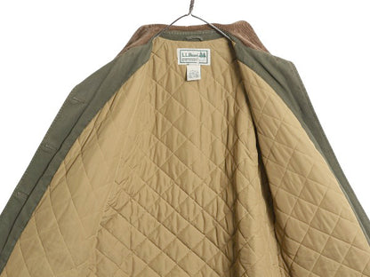 00s エルエルビーン キャンバス ハンティング ジャケット レディース M オールド カバーオール コットン ハーフ コート 中綿 ライナー付き