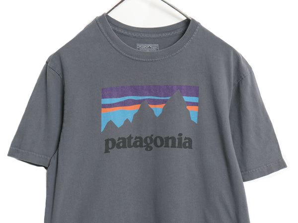 USA製 パタゴニア プリント 半袖 Tシャツ メンズ S / 17年製 アウトドア グラフィック アート イラスト ステッカー カットソー シンプル 灰