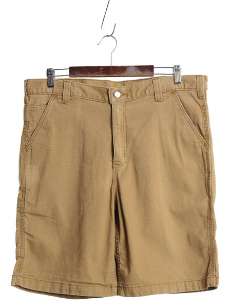 カーハート キャンバス ショートパンツ メンズ 36 / ワーク ストレッチ コットン ショーツ 短パン ダック ハーフパンツ ゆったり ブラウン