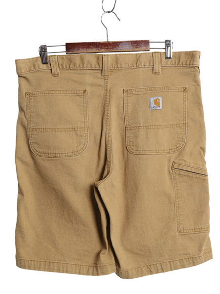 カーハート キャンバス ショートパンツ メンズ 36 / ワーク ストレッチ コットン ショーツ 短パン ダック ハーフパンツ ゆったり ブラウン