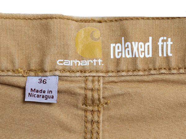カーハート キャンバス ショートパンツ メンズ 36 / ワーク ストレッチ コットン ショーツ 短パン ダック ハーフパンツ ゆったり ブラウン