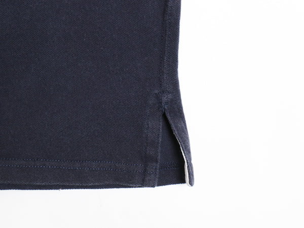 00s ポロ ラルフローレン ボーダー 鹿の子 半袖 ポロシャツ メンズ L オールド ワンポイント ポニー ラガーシャツ ラグビー ツートン 白 紺