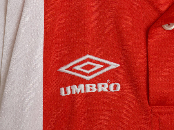 90s ☆ アンブロ アヤックス サッカー ユニフォーム メンズ XL ヴィンテージ オールド 93 94 当時物 オランダ ホーム フットボール 襟付き