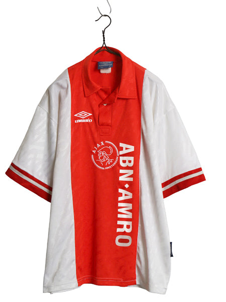 90s ☆ アンブロ アヤックス サッカー ユニフォーム メンズ XL ヴィンテージ オールド 93 94 当時物 オランダ ホーム フットボール 襟付き