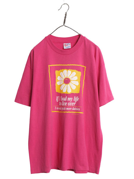 90s USA製 ボタニカル アート イラスト プリント Tシャツ メンズ XL 古着 オールド グラフィック シングルステッチ フラワー 大きいサイズ