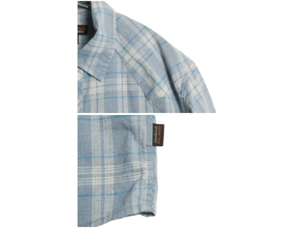パタゴニア ウエスタン スナップ シャツ メンズ S / 20年製 チェック 半袖シャツ ヘンプ ストレッチ スナップボタン シンプル マルチカラー