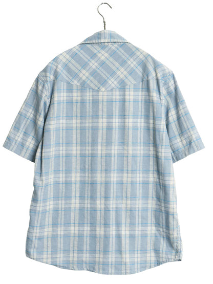 パタゴニア ウエスタン スナップ シャツ メンズ S / 20年製 チェック 半袖シャツ ヘンプ ストレッチ スナップボタン シンプル マルチカラー
