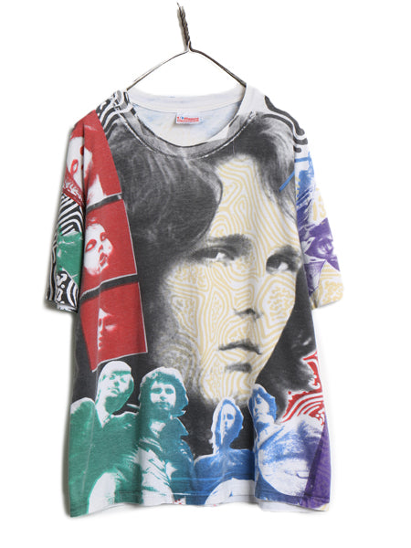 90s USA製 ★ モスキートヘッド ドアーズ オールオーバー プリント Tシャツ メンズ XL / オールド 当時物 ジムモリソン バンド ロック 総柄