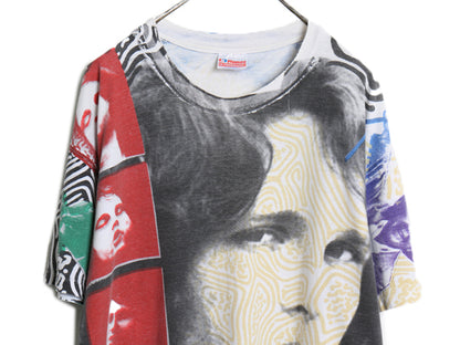 90s USA製 ★ モスキートヘッド ドアーズ オールオーバー プリント Tシャツ メンズ XL / オールド 当時物 ジムモリソン バンド ロック 総柄