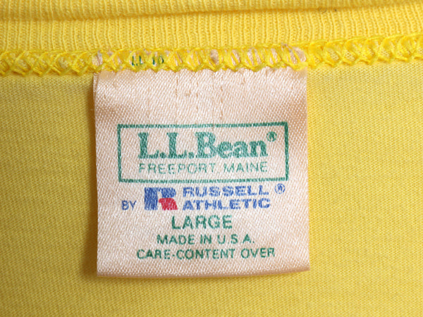 90s USA製 エルエルビーン ラッセル 別注 長袖 Tシャツ メンズ レディース L 古着 オールド ロンT ポケT 無地 ポケット付き ロングスリーブ